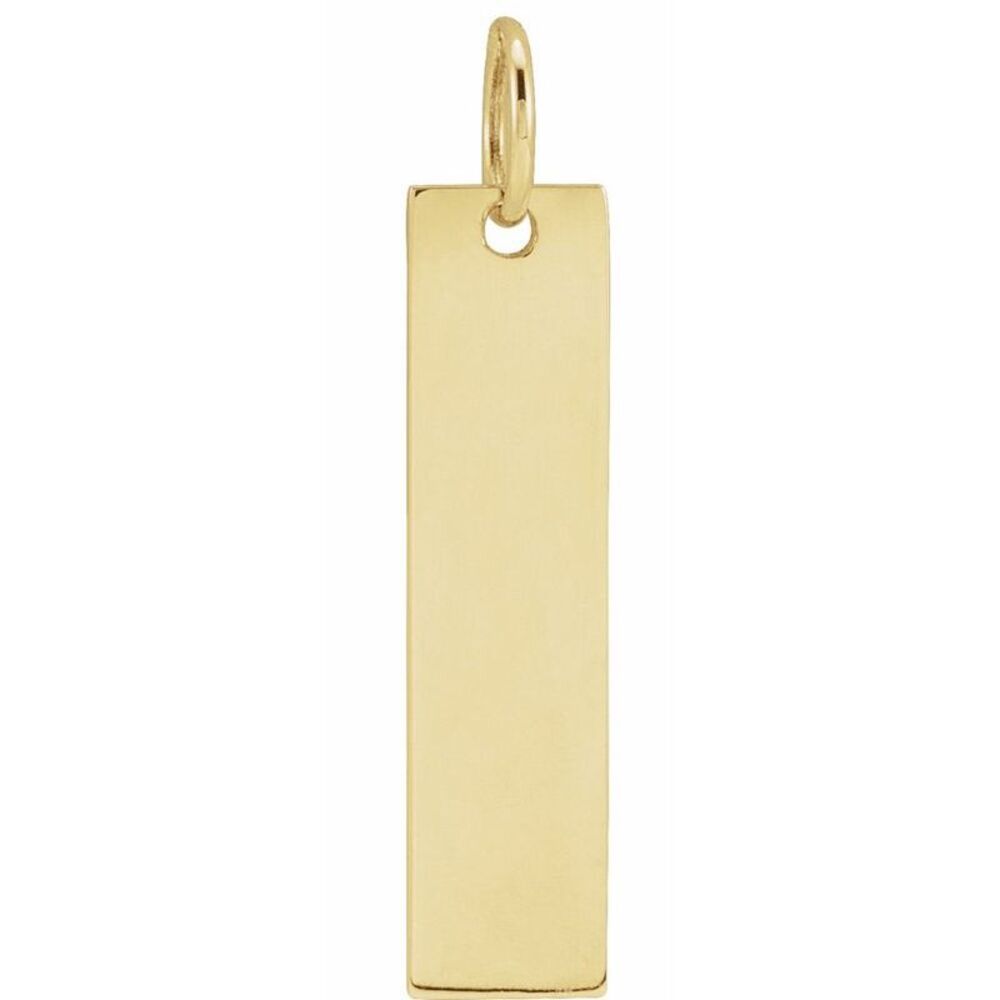 14k Yellow Gold Vertical Bar Pendant, 5 x 20mm